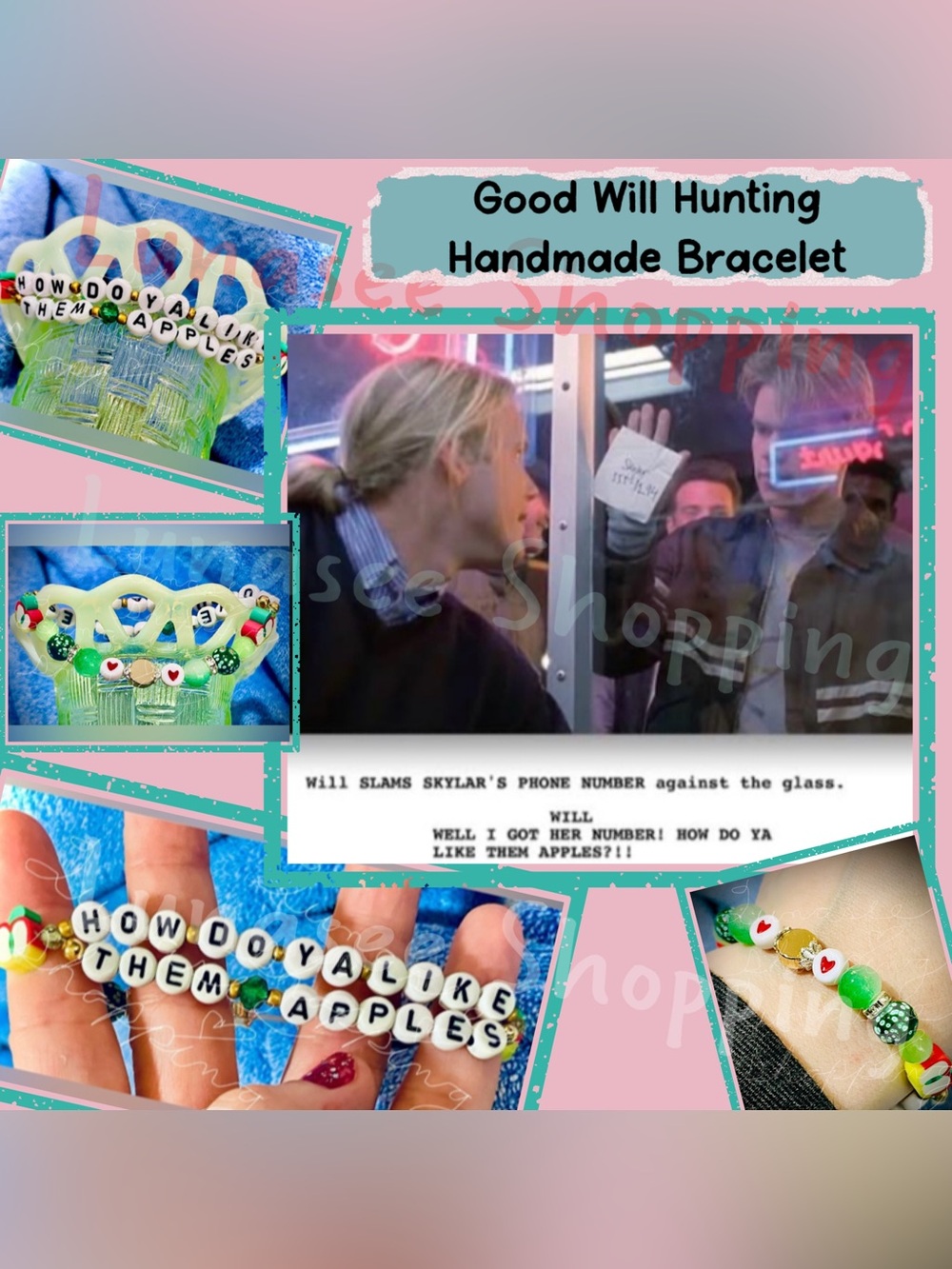 Bracelet w/ 90’s cult classic film quote: “How Do Ya Like Them Apples”